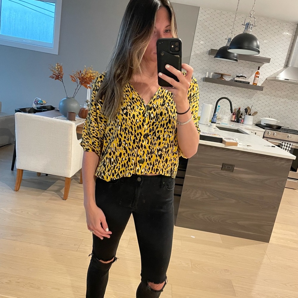 Topshop Leopard Top